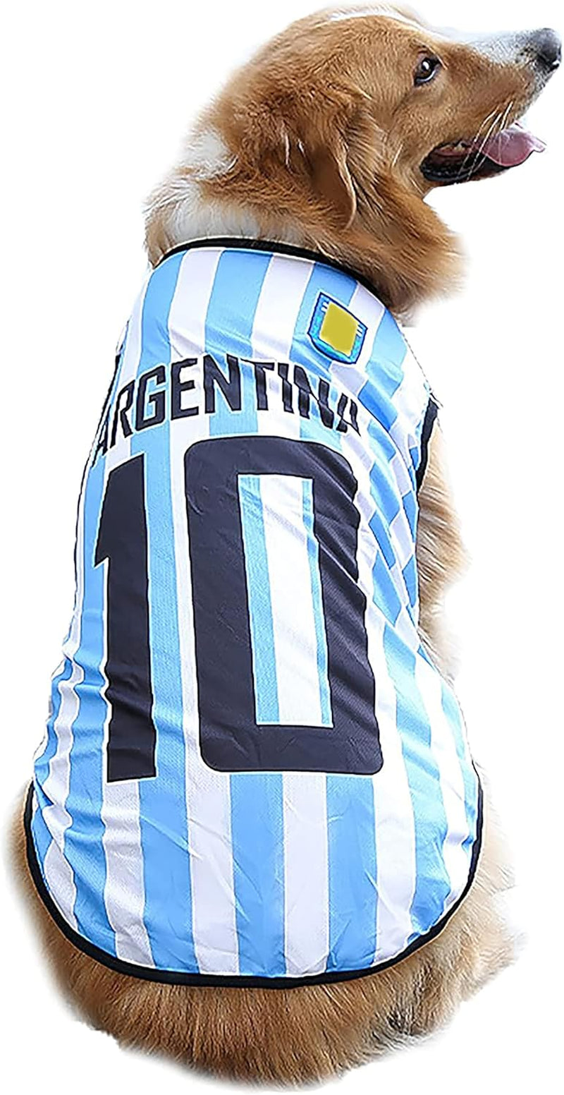 2026 World Cup Soccer Jersey Mesh Pet Shirt Small to 6XL Argentina