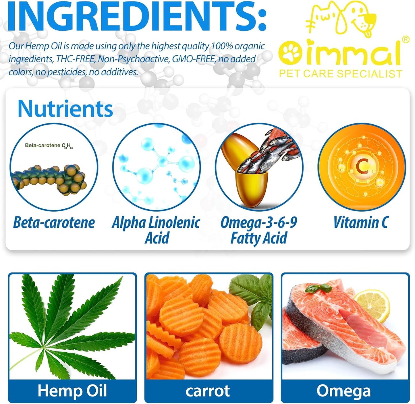 Hemp Oil for Dogs & Cats — Calming, Joint & Skin Support | 60ml Daily Supplement