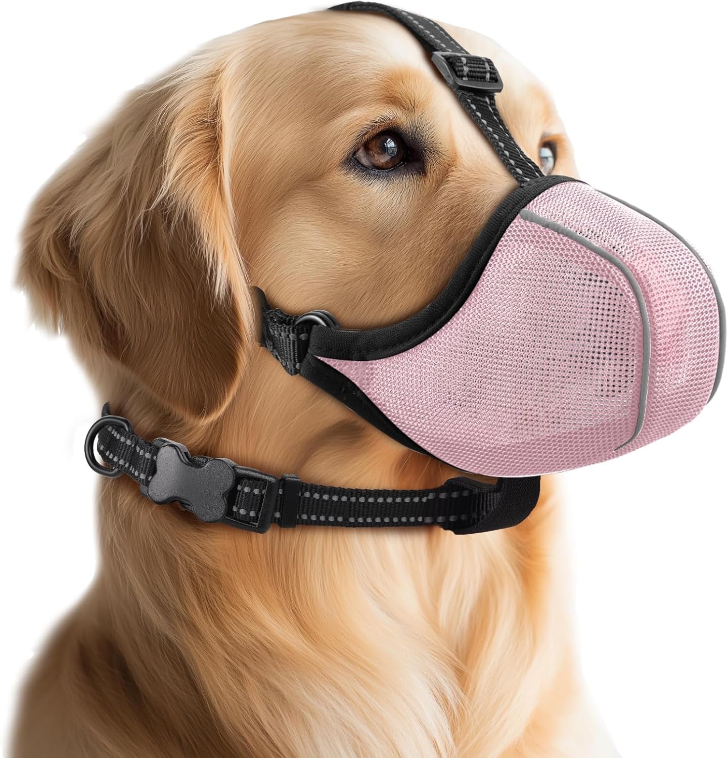Soft Mesh Dog Muzzle — Adjustable, Breathable & Reflective | Small to Large Dogs