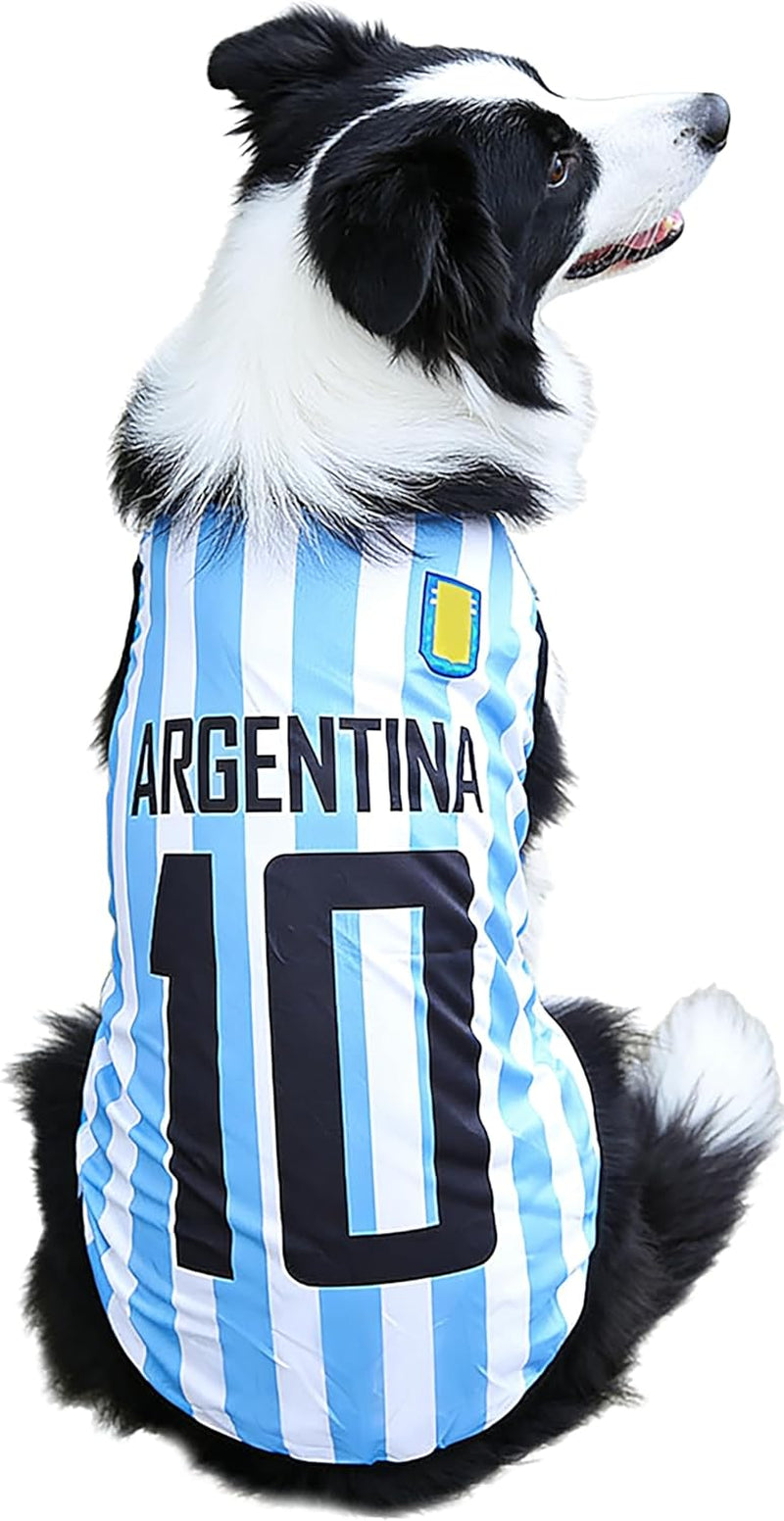 2026 World Cup Soccer Jersey Mesh Pet Shirt Small to 6XL Argentina