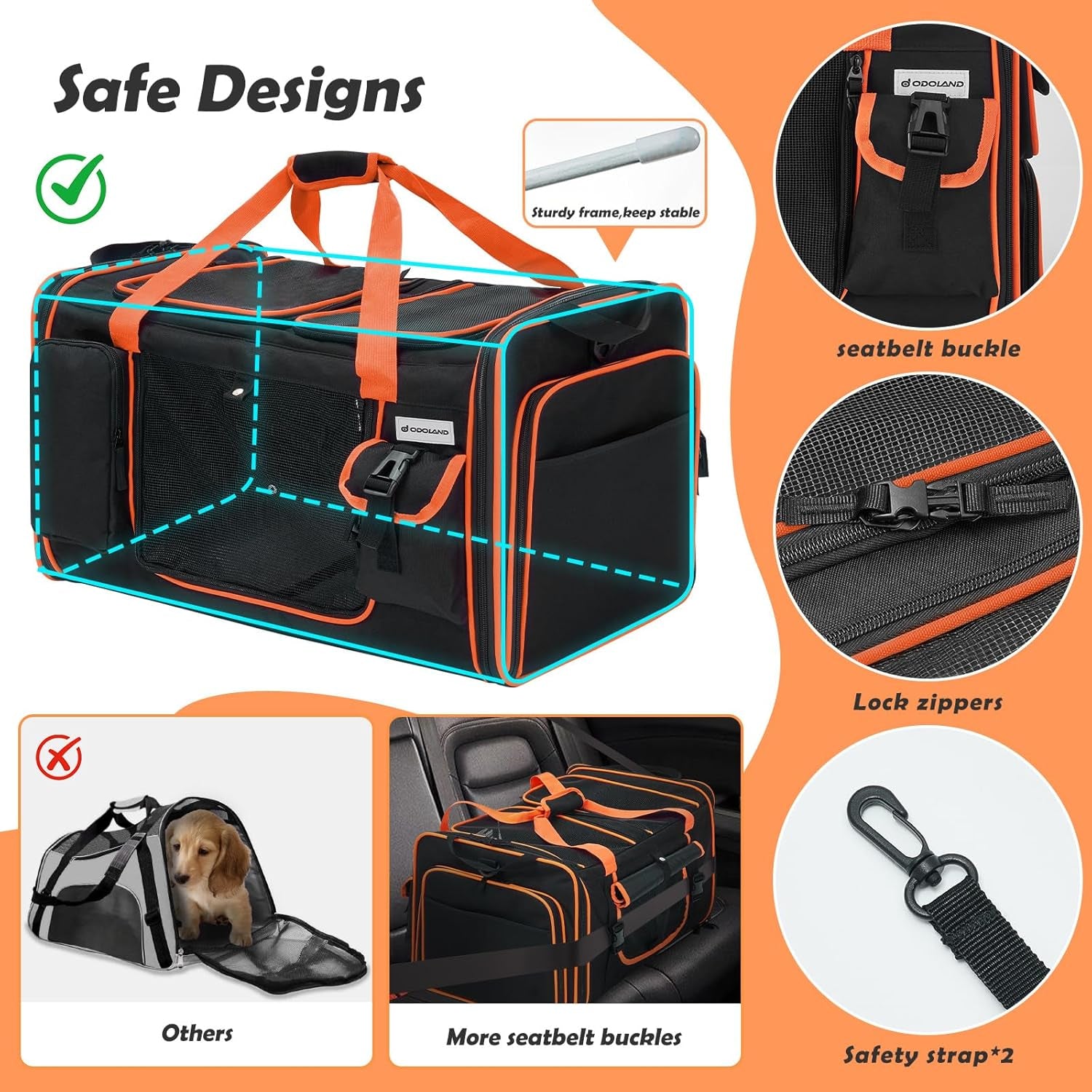 Extra Large Cat Carrier Expandable 2 Cats Travel Carrier with Litter Box