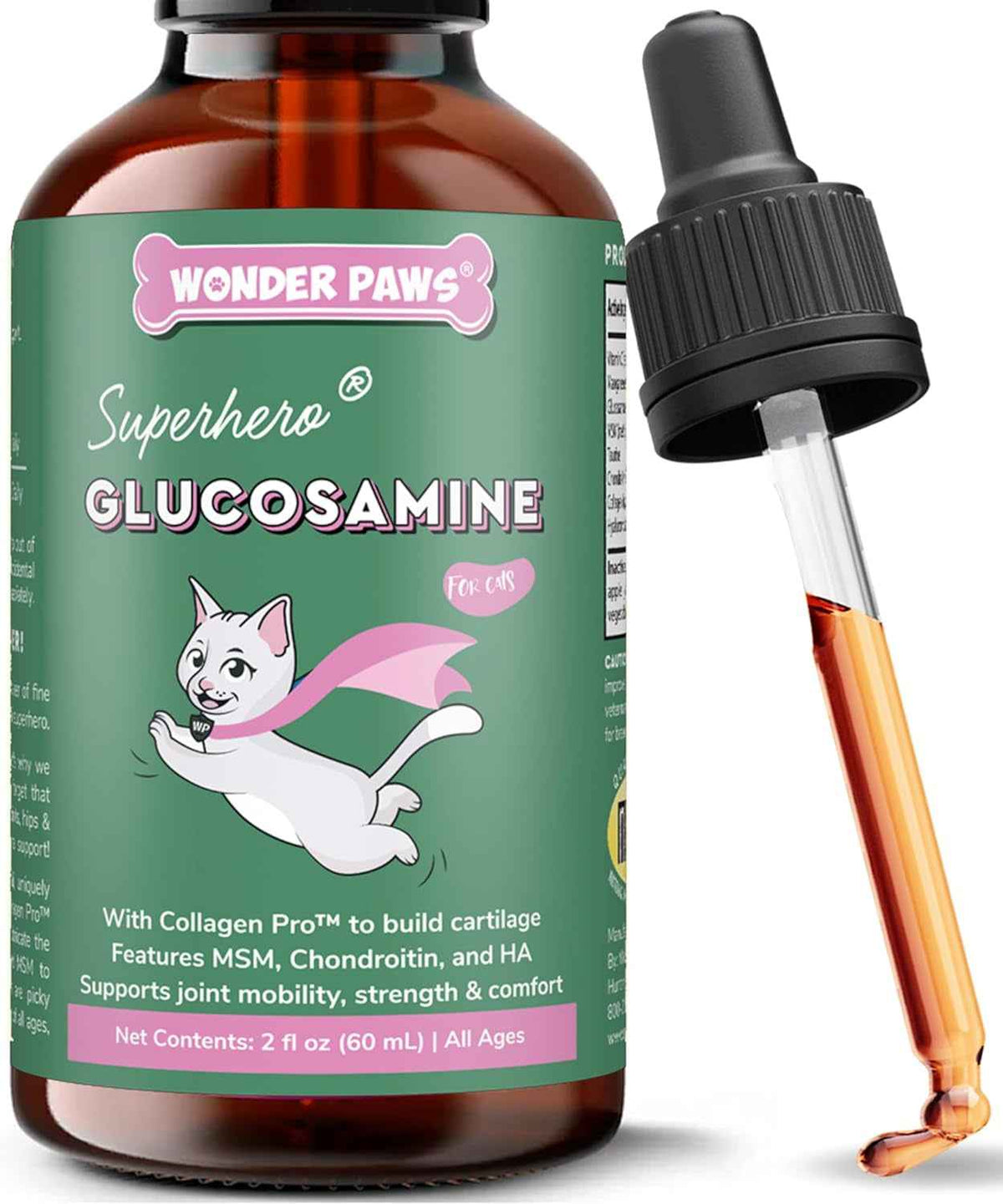 Cat Glucosamine Liquid Joint Supplement Mobility Flexibility Taurine 2oz