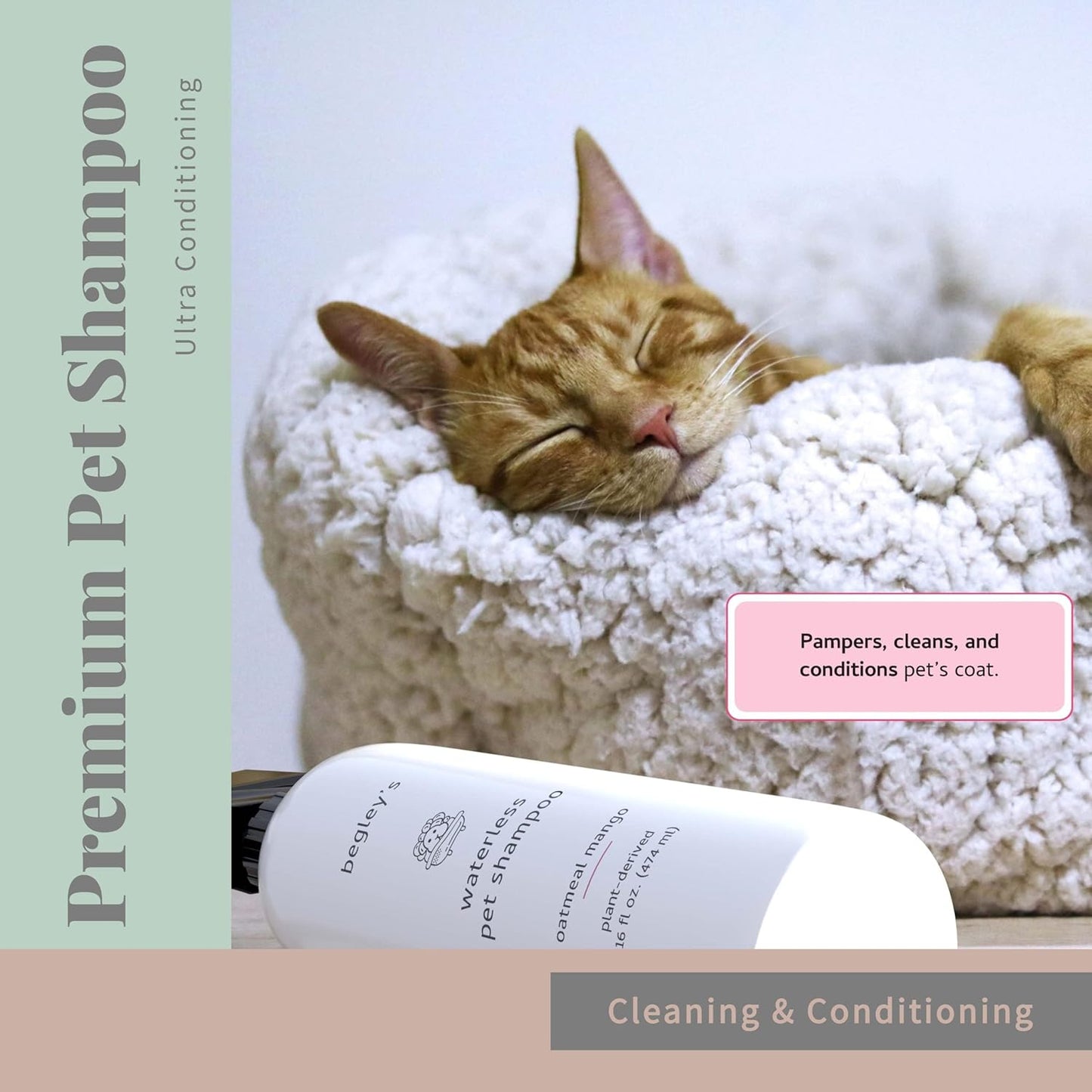 Waterless Pet Shampoo 2 Pack No Rinse Deodorizing Spray Dogs Cats