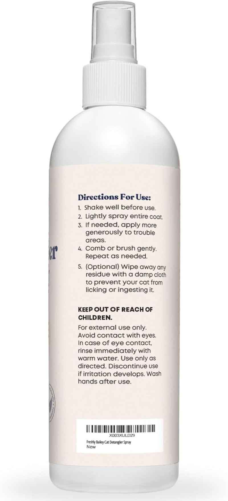 Cat Detangling Spray Leave In Conditioner for Soft Shiny Coats 16oz
