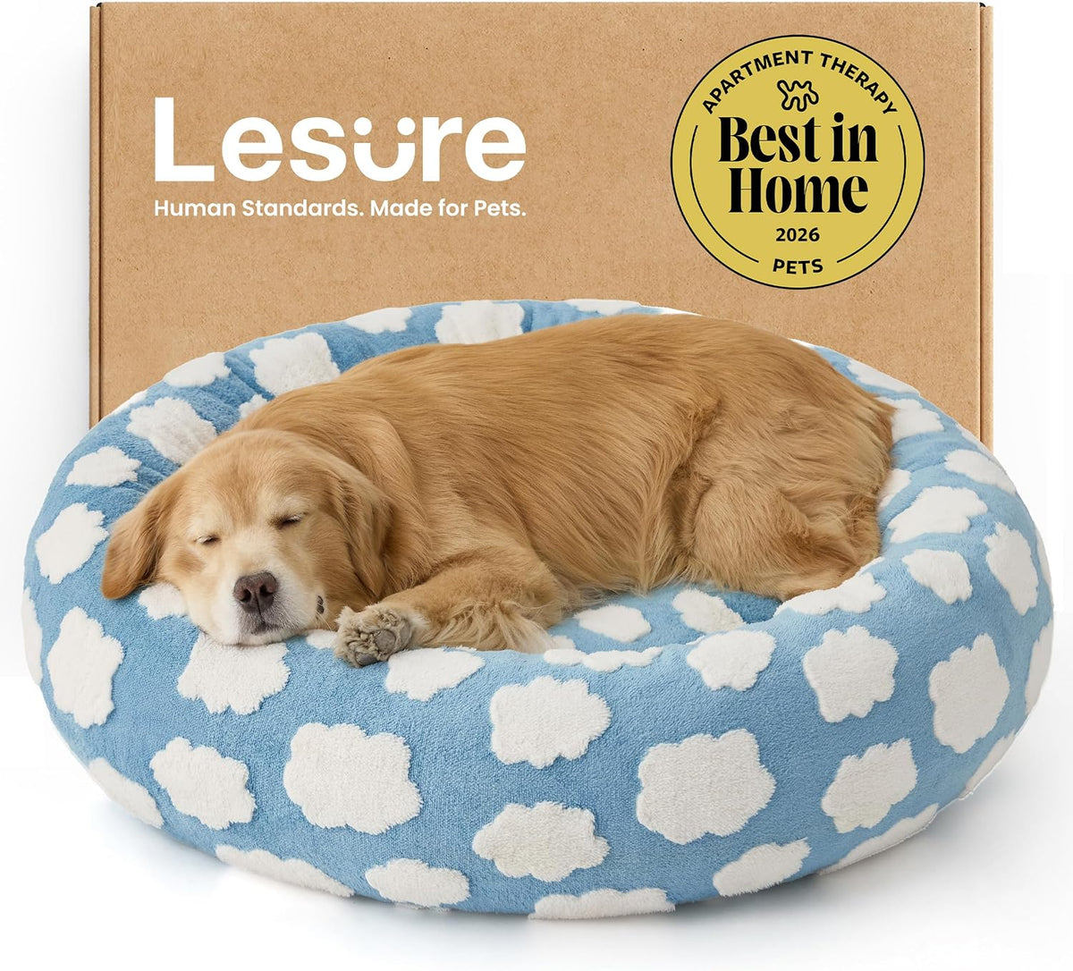 LE SURE Donut Dog Bed – 7 Sizes, 5 Patterns