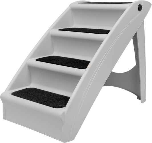 Dog Stairs for Bed Foldable Pet Steps Non Slip Portable 20 25 Inch Gray