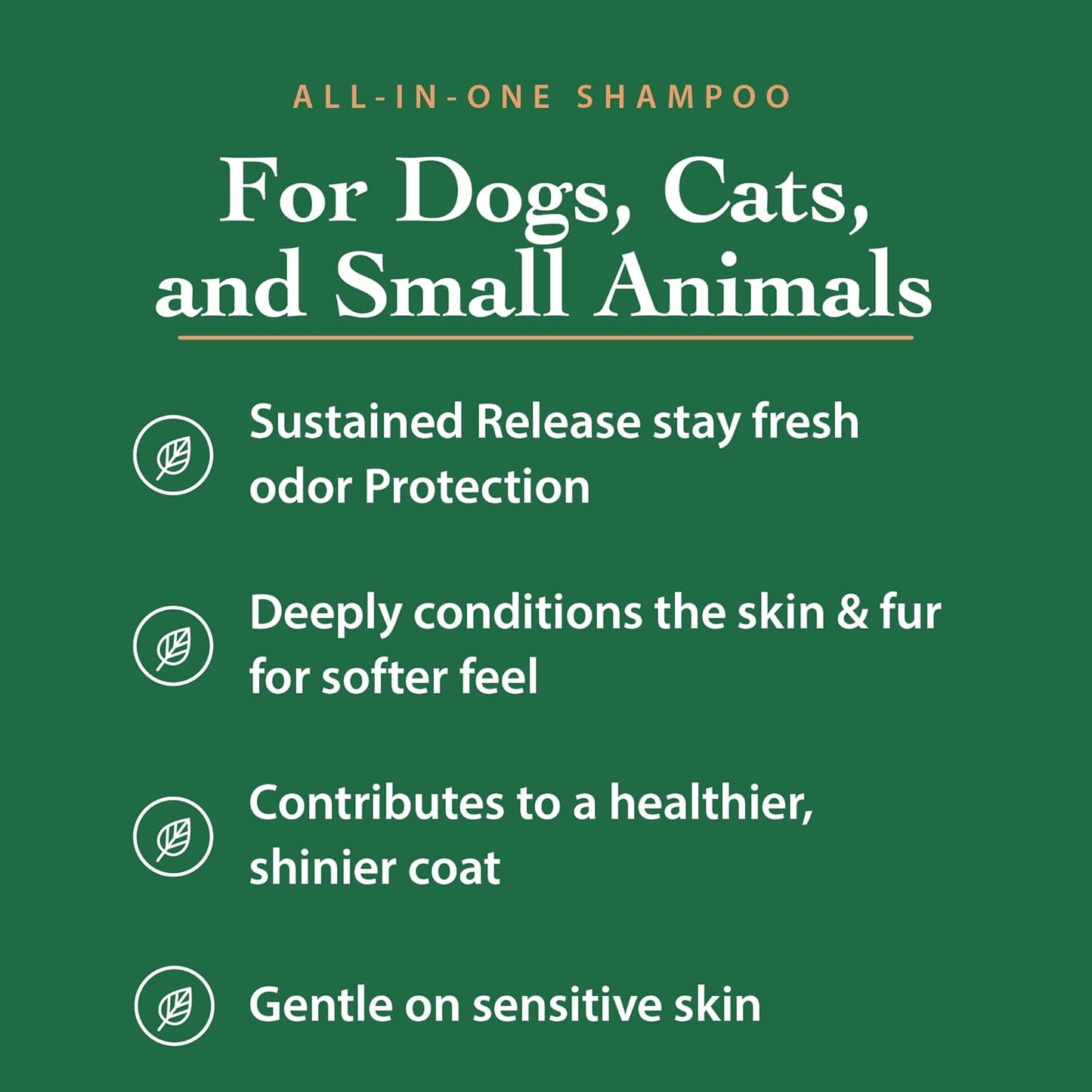 Anti Allergen Pet Shampoo Dog Cat Dander Remover Sensitive Skin 16oz