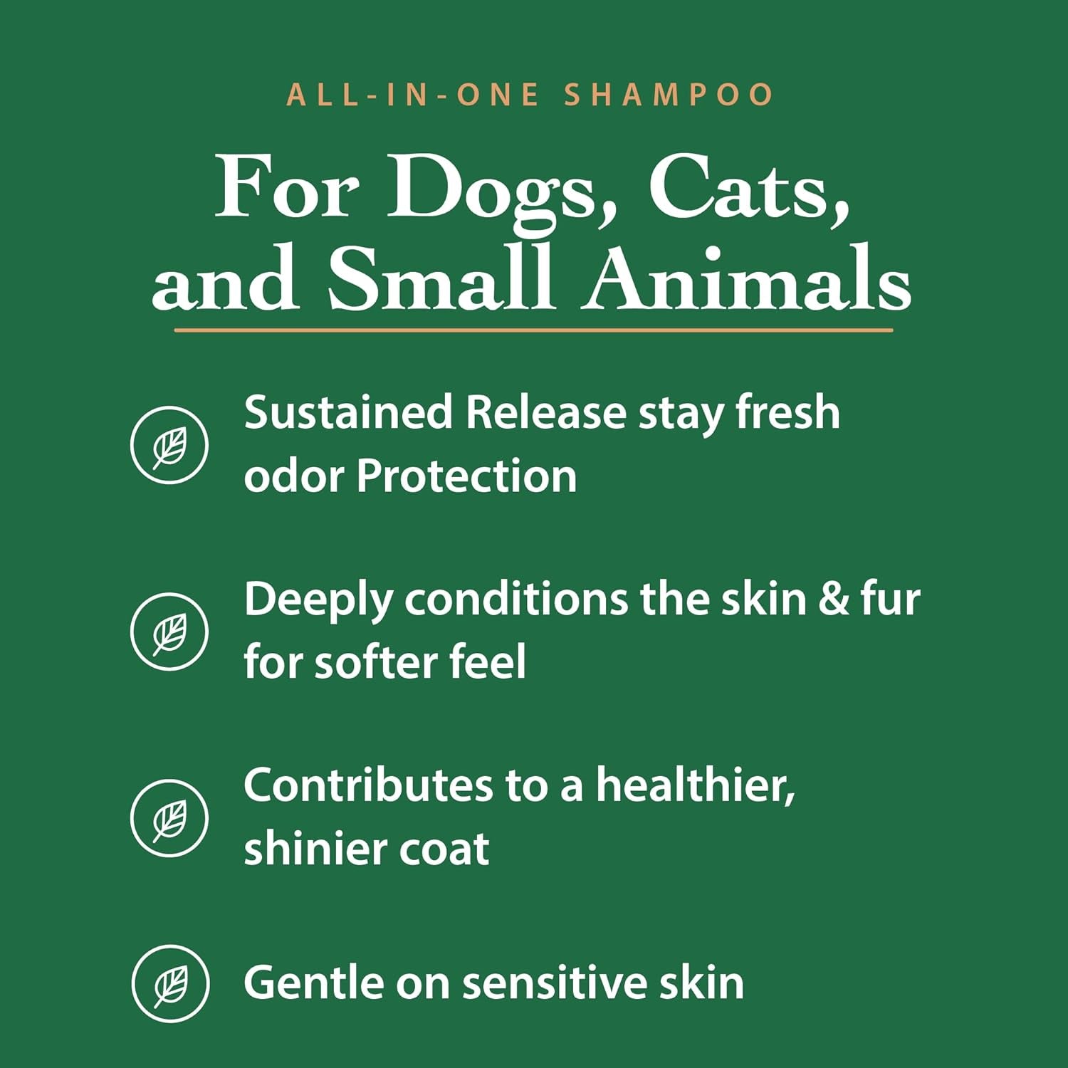 Anti Allergen Pet Shampoo Dog Cat Dander Remover Sensitive Skin 16oz