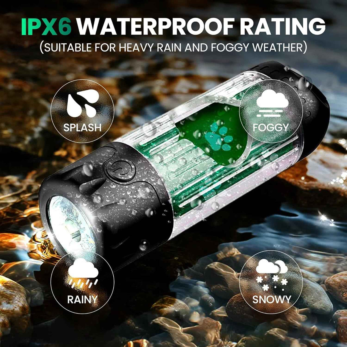 Dog Poop Bag Dispenser LED Flashlight USB C Rechargeable 45 Bags