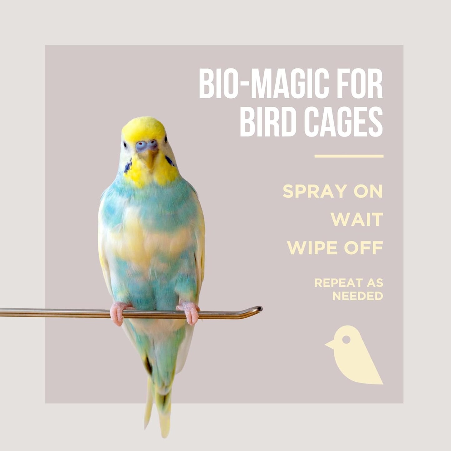 Bird Cage Cleaner Bird Poop Remover Natural Enzyme Spray USA Made