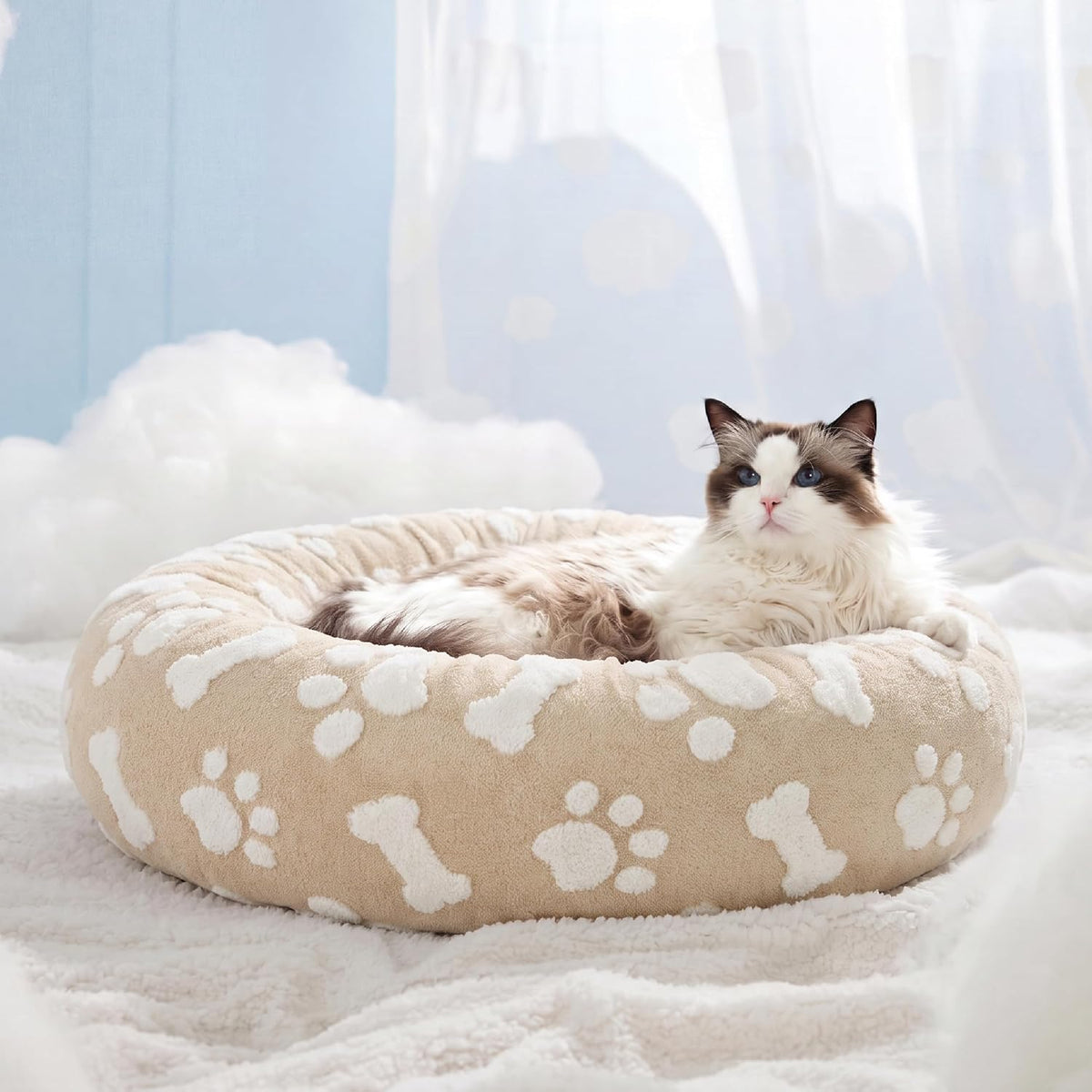 LE SURE Donut Dog Bed – 7 Sizes, 5 Patterns