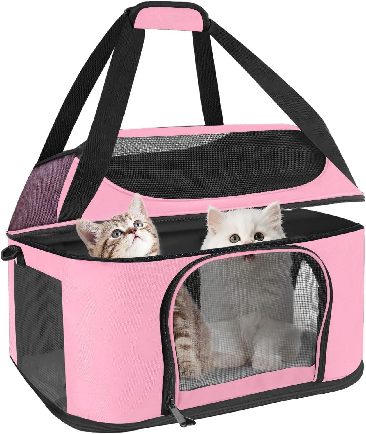Cat Carrier Backpack Airline Approved Soft Sided Pet Carrier up to 20Lbs Pink
