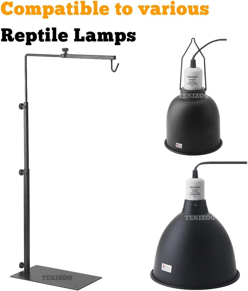Adjustable Reptile Lamp Stand — Metal Heat Lamp Holder for Terrariums & Tanks