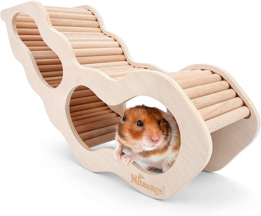 Hamster House Hideout Ladder Wooden Small Pet Hut Gerbil Mouse Tunnel Toy Secret Peep Tunnel Hamster Hut
