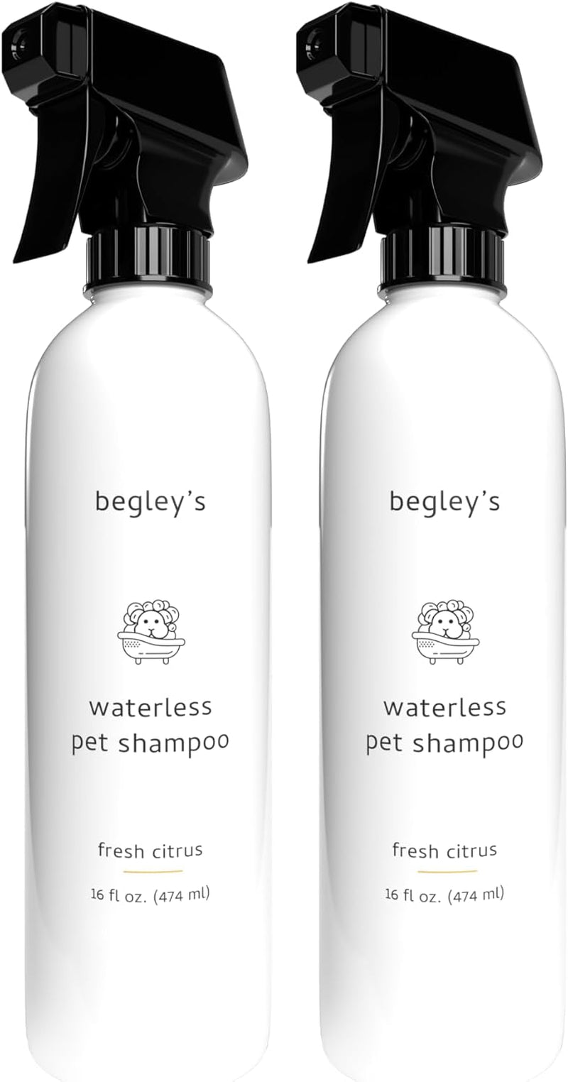 Waterless Pet Shampoo 2 Pack No Rinse Deodorizing Spray Dogs Cats Citrus 16 Fl Oz (Pack Of 2)