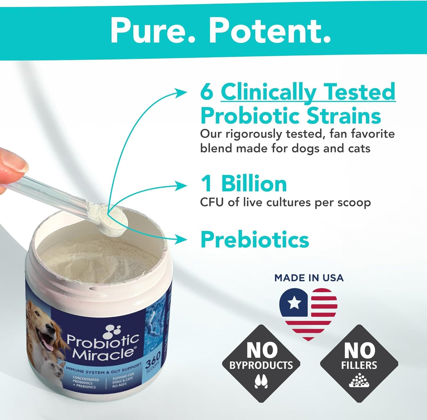 Dog Probiotics Powder 360 Scoops Digestive Enzyme Diarrhea Relief Immune