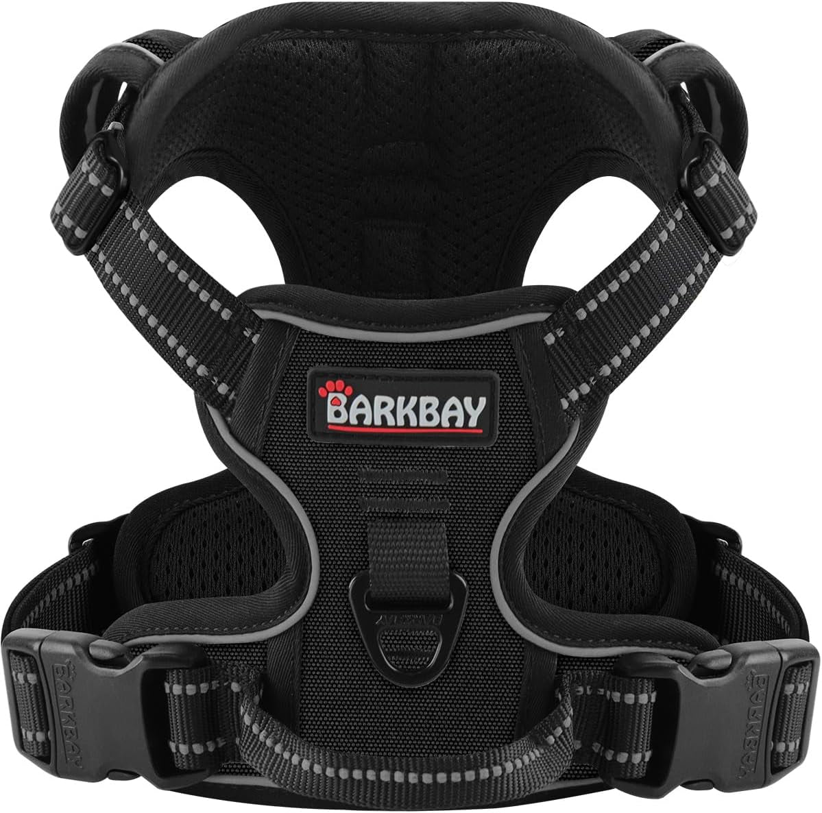 No Pull Dog Harness Adjustable Reflective Oxford Vest Small Medium Large Dogs Black X-Small