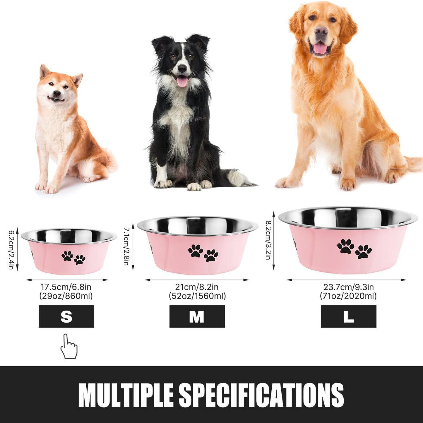 Stainless Steel Dog Bowls — Non-Slip, No-Spill Pet Food & Water Bowls | Set of 2