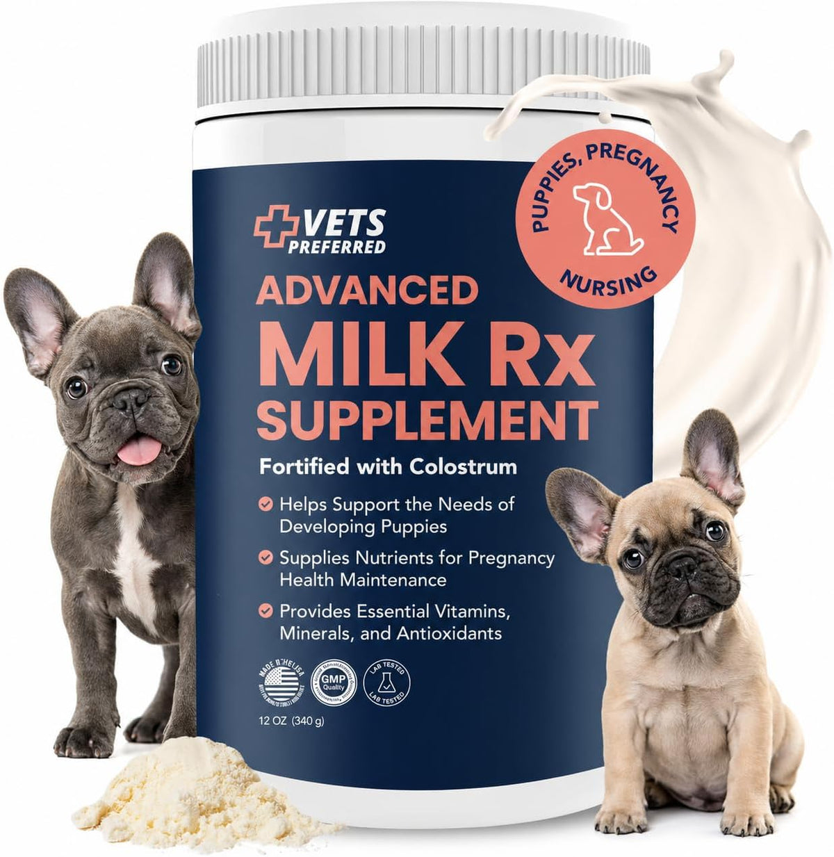 Vets Preferred Puppy Milk Replacer with Colostrum – 12 oz