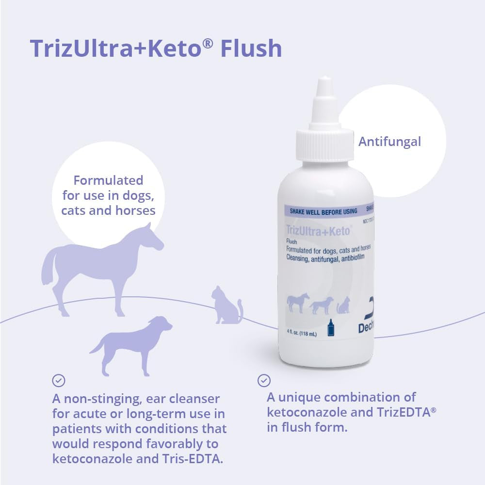 TrizULTRA Keto Flush Ear Skin Cleanser for Dogs Cats Horses 4oz