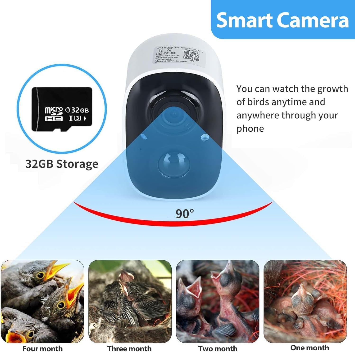 Bird House Camera Solar WiFi 1080P HD Motion Detection Night Vision