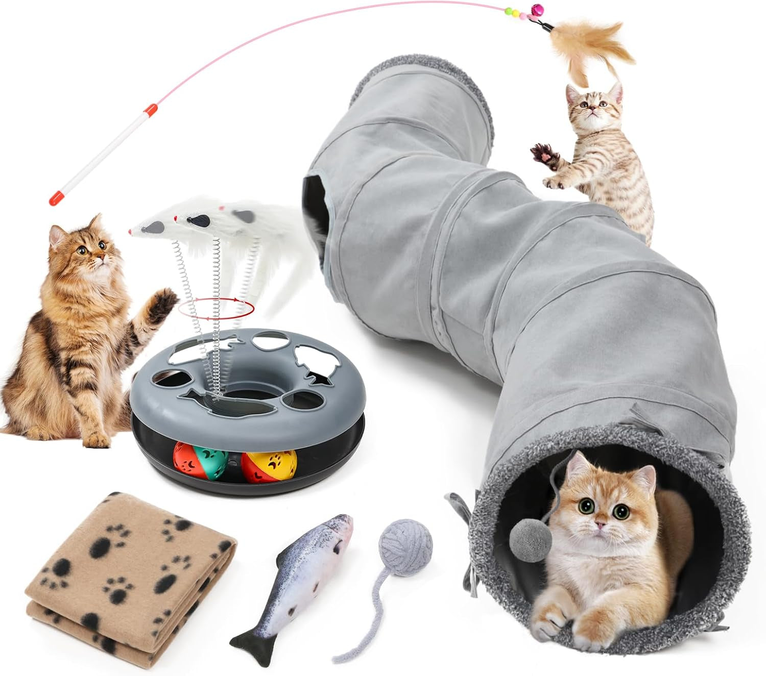 Cat Tunnel Toy for Cats & Small Pets Collapsible Interactive Play Tube Default Title