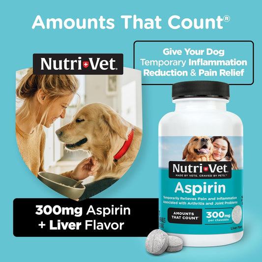 Nutri-Vet Dog Aspirin 300 mg for Large Dogs | Joint & Arthritis Relief