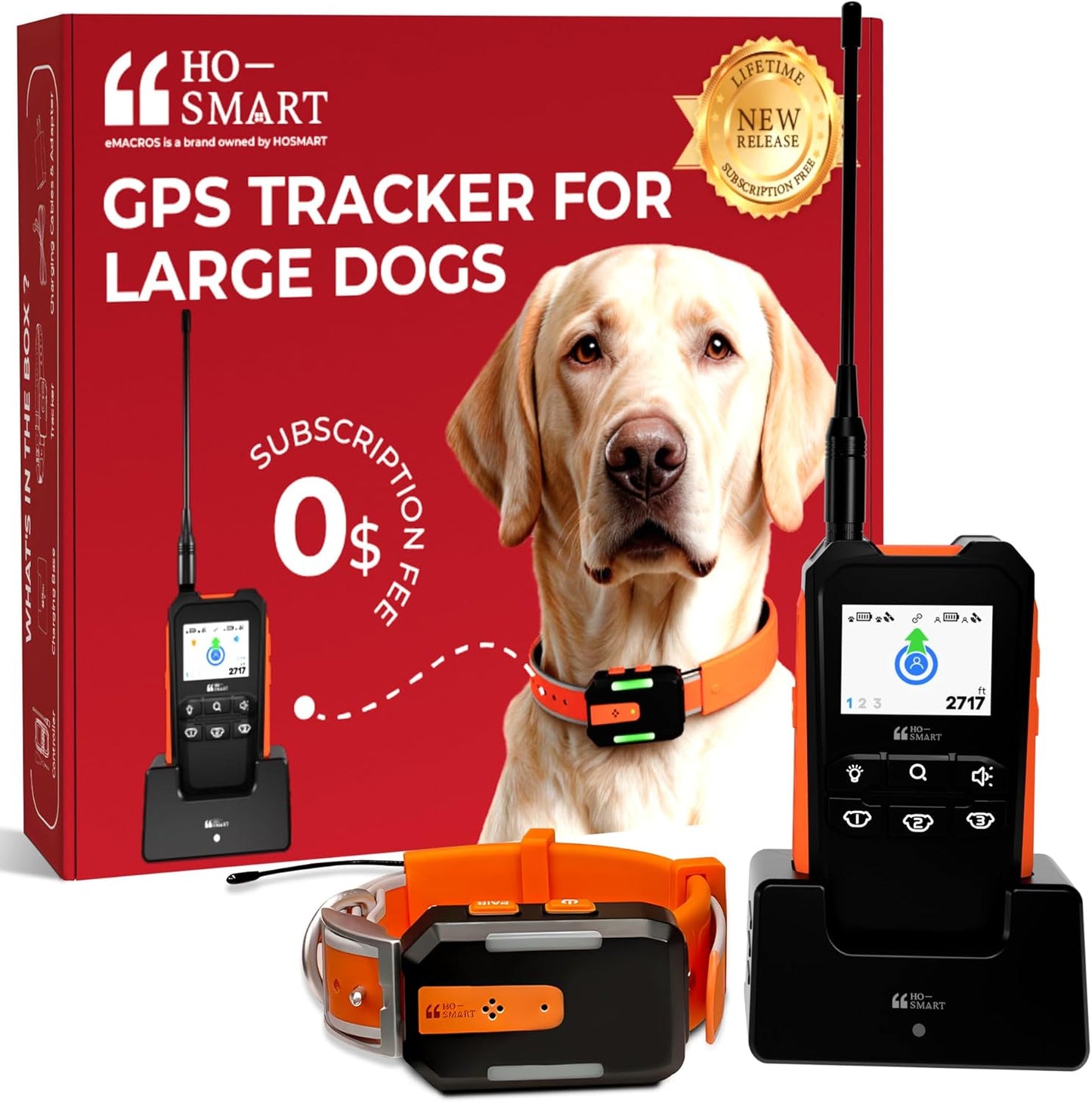 GPS Dog Tracker No Subscription Off Grid Large Dogs Waterproof 7 Day Default Title
