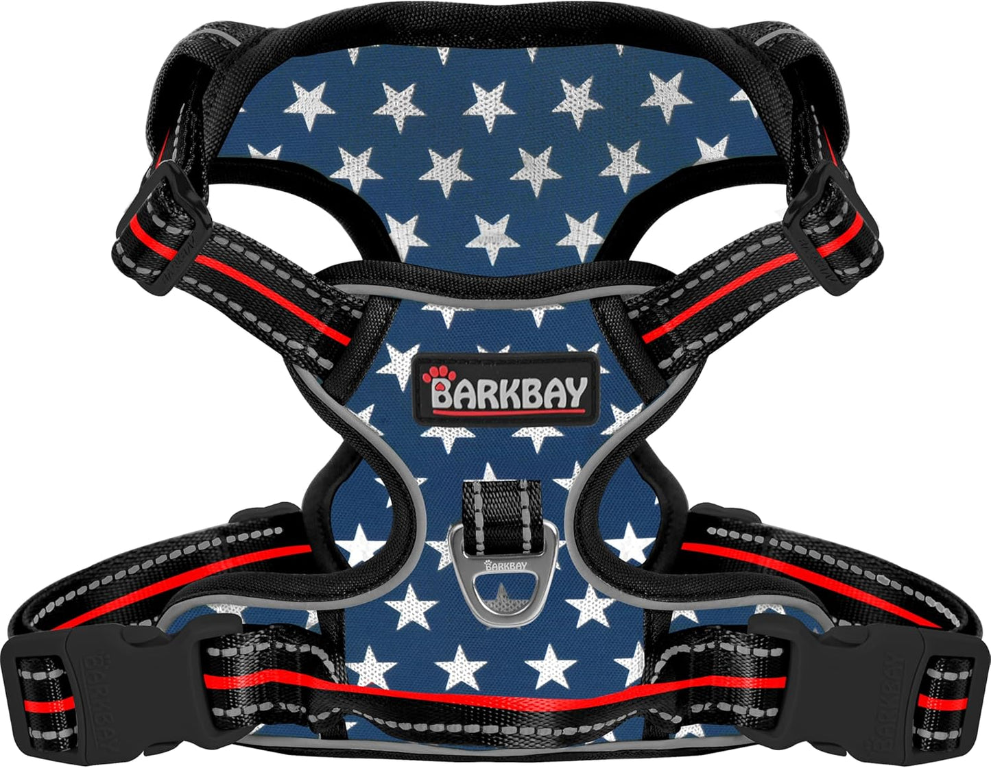 No Pull Dog Harness Adjustable Reflective Oxford Vest Small Medium Large Dogs Blue Star-Mesh