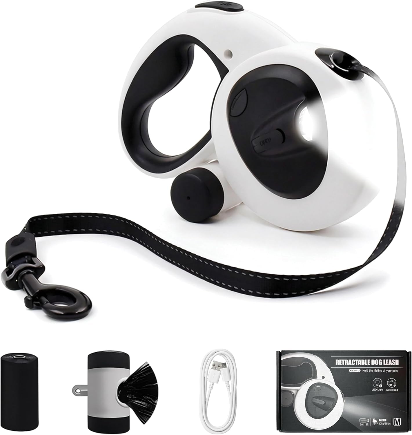 Retractable Dog Leash 16FT LED Light Heavy Duty Tangle Free Default Title