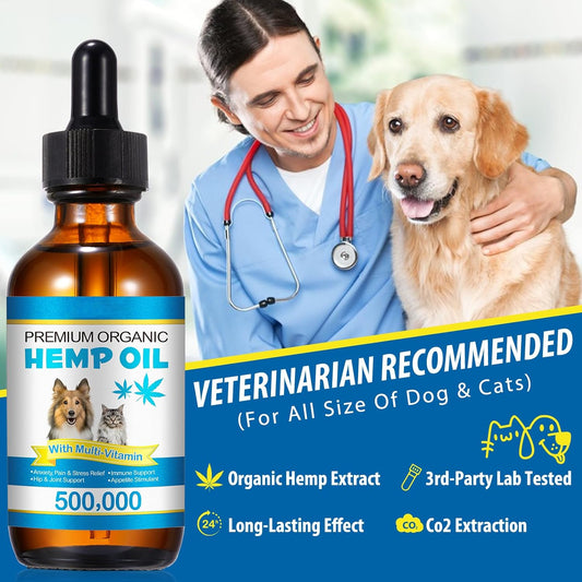 Hemp Oil for Dogs & Cats — Calming, Joint & Skin Support | 60ml Daily Supplement