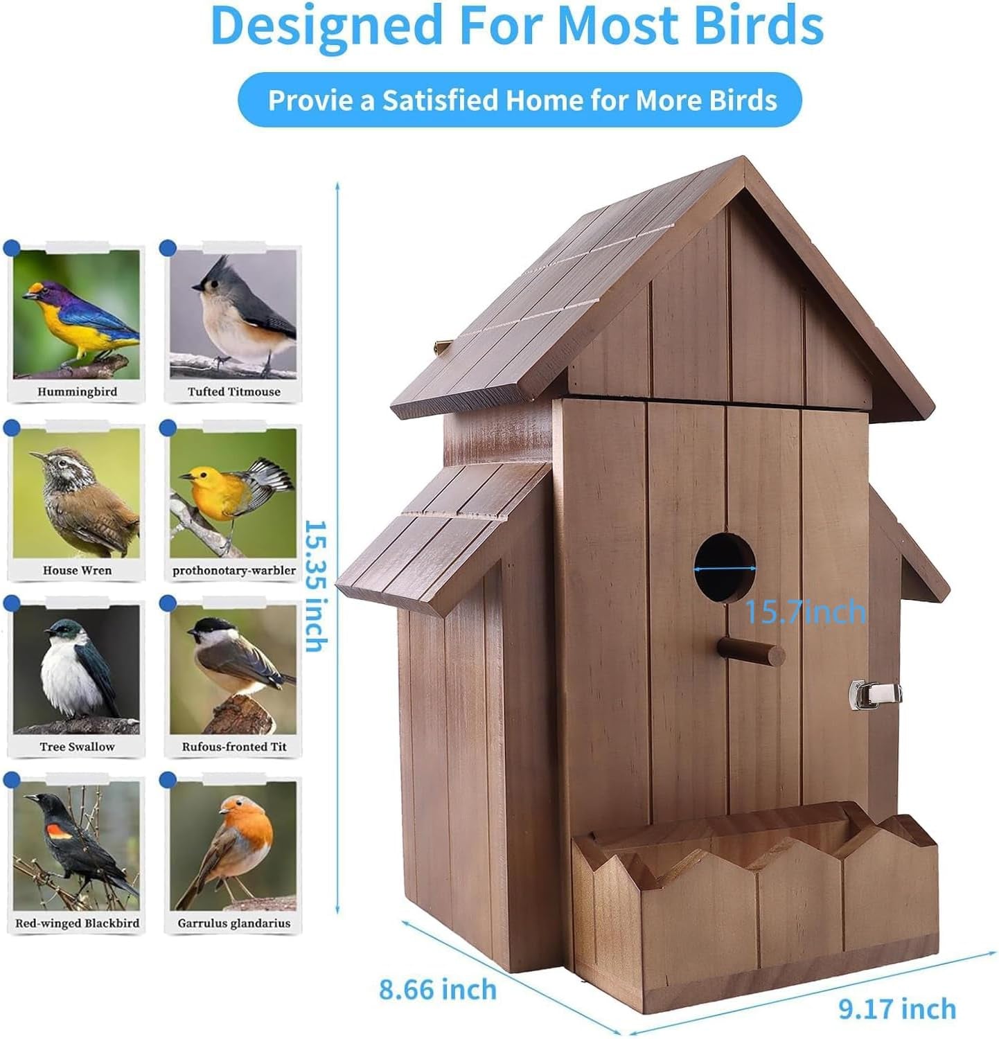 Bird House Camera Solar WiFi 1080P HD Motion Detection Night Vision