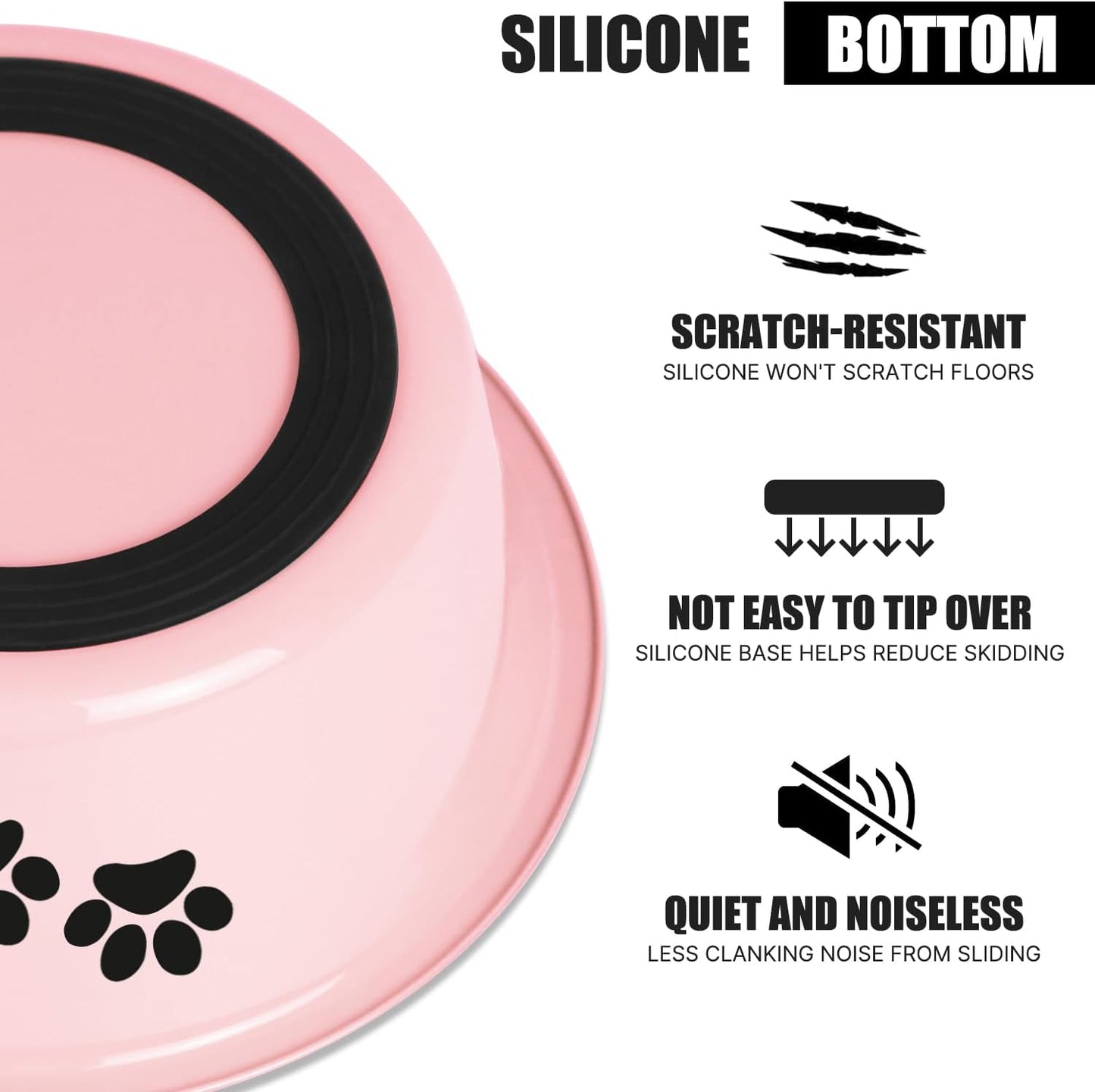 Stainless Steel Dog Bowls — Non-Slip, No-Spill Pet Food & Water Bowls | Set of 2