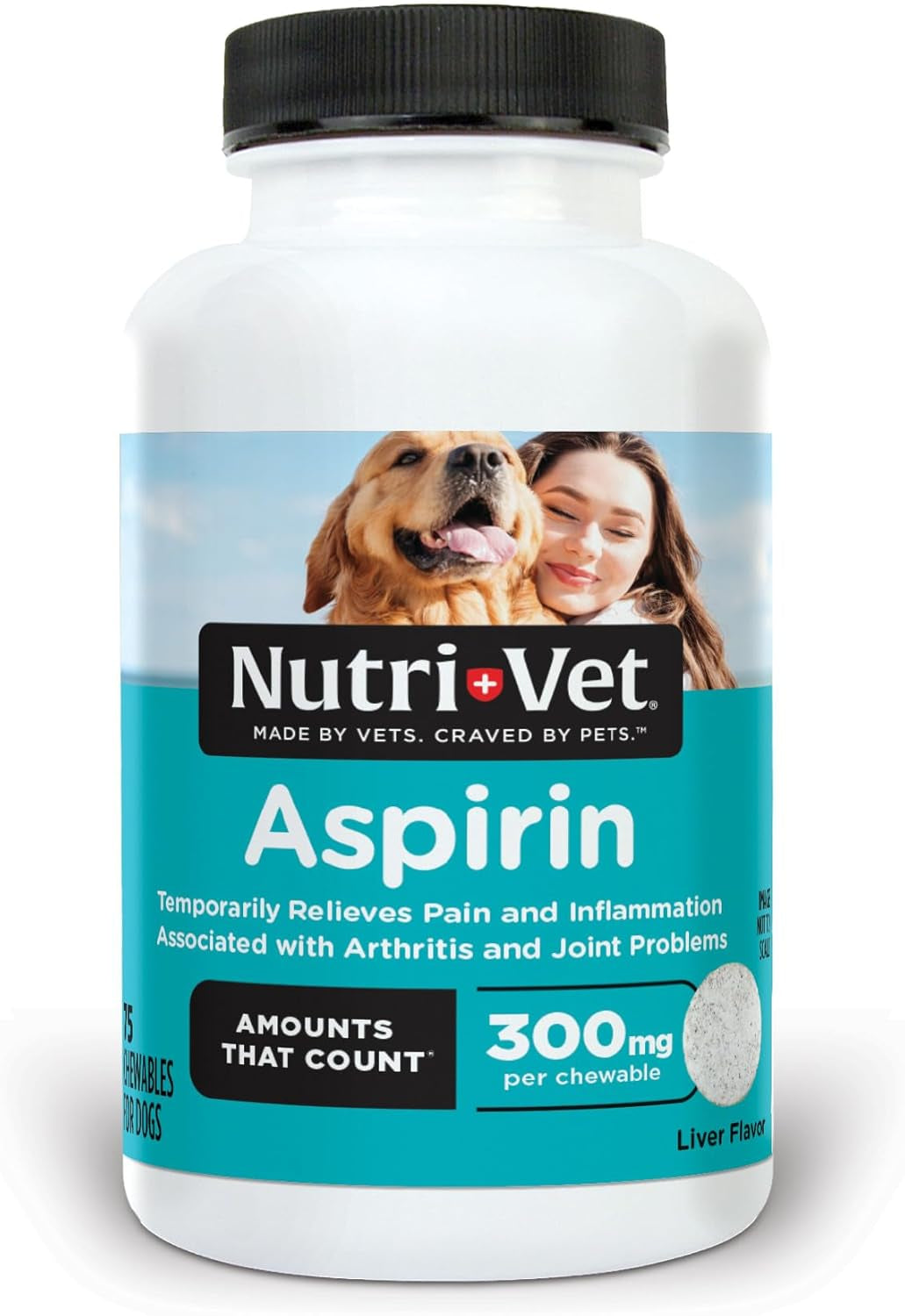 Nutri-Vet Dog Aspirin 300 mg for Large Dogs | Joint & Arthritis Relief