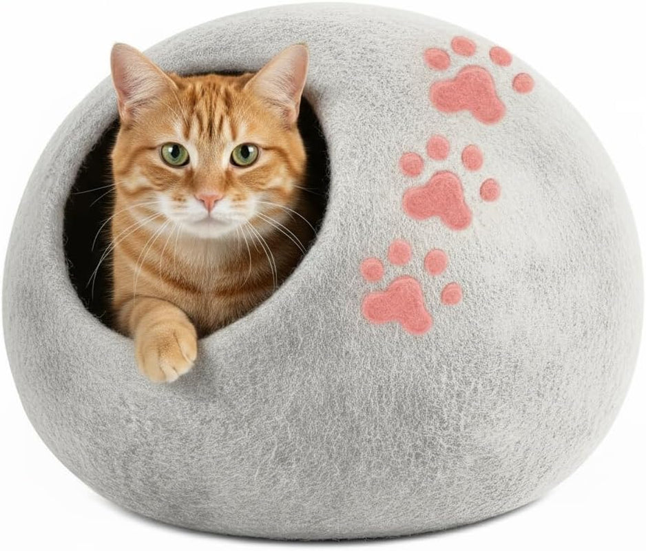 Merino Wool Cat Cave – Handmade Hideaway, 20 Styles