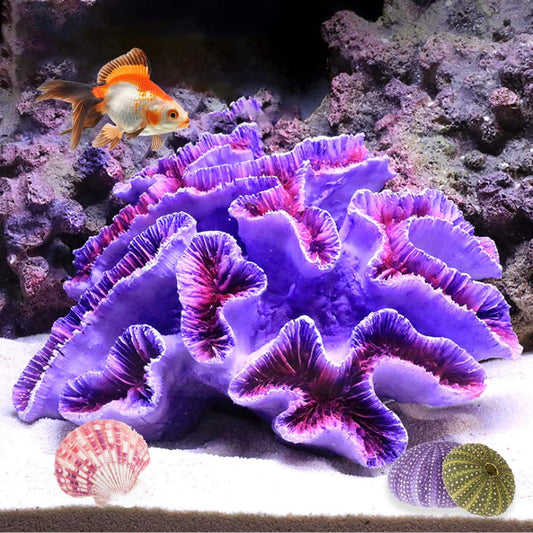 Aquarium Coral Decor Artificial Fish Tank Ornament Colorful Resin Purple