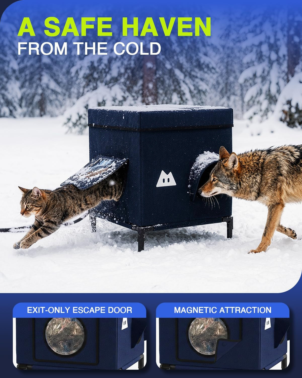 Heated Outdoor Cat House – Insulated Weather-Resistant Shelter, 2 Sizes