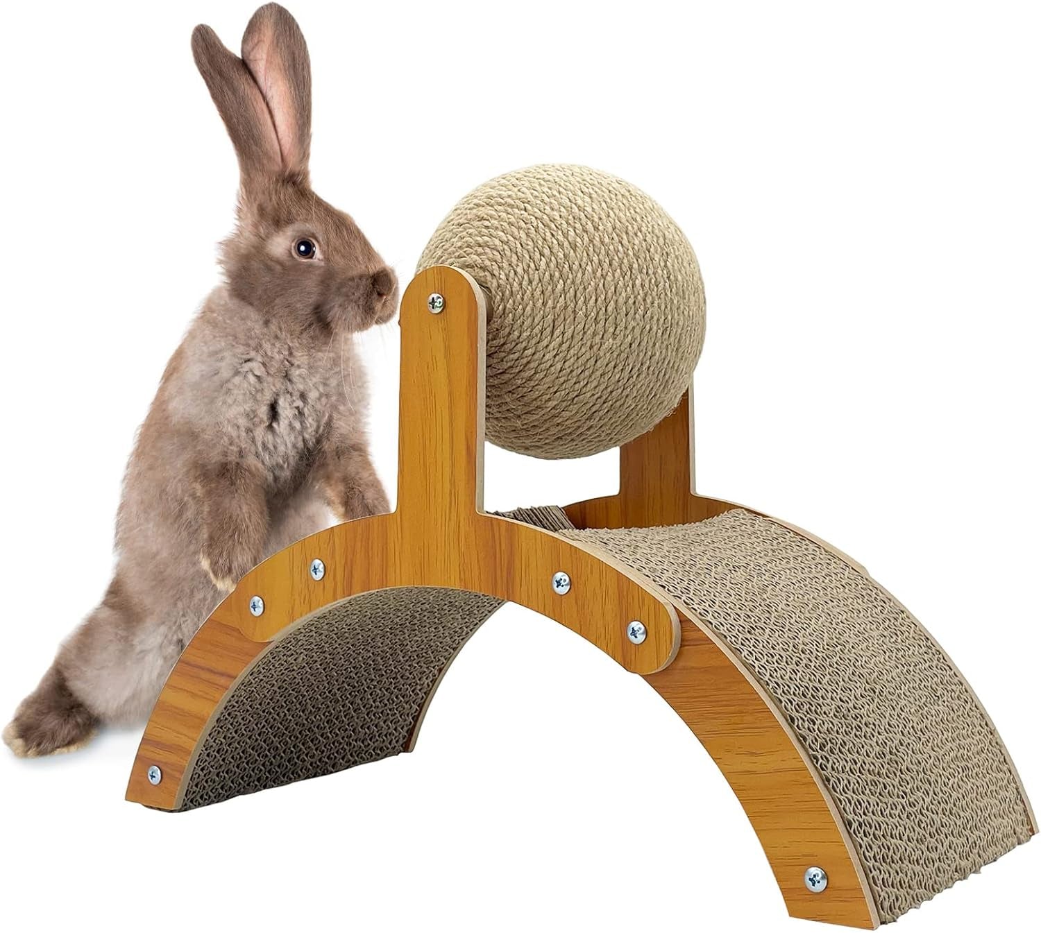 Rabbit Scratching Toy Sisal Ball Cardboard Scratcher for Small Pets Arch-1