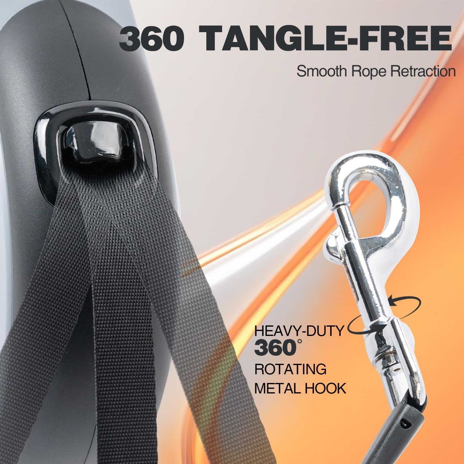 26FT Retractable Dog Leash Heavy Duty Reflective Tangle Free