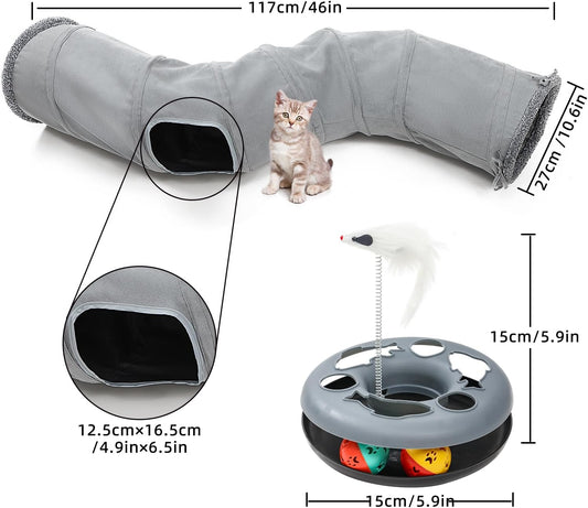 Cat Tunnel Toy for Cats & Small Pets Collapsible Interactive Play Tube