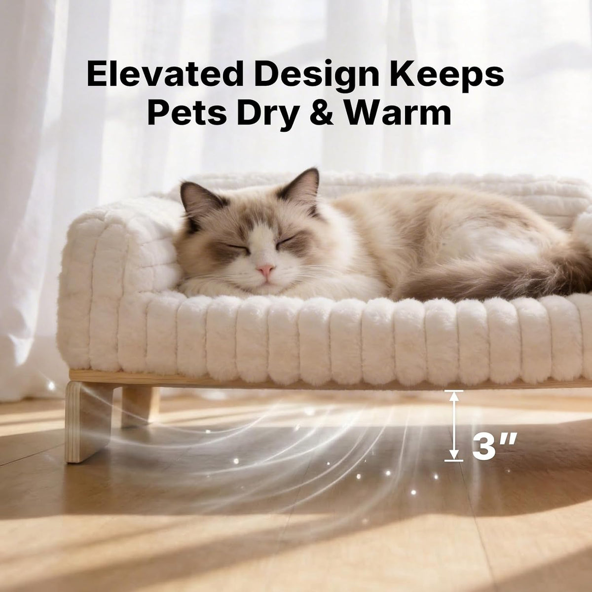 Elevated Wooden Pet Sofa Bed – 2 Sizes, 2 Colors