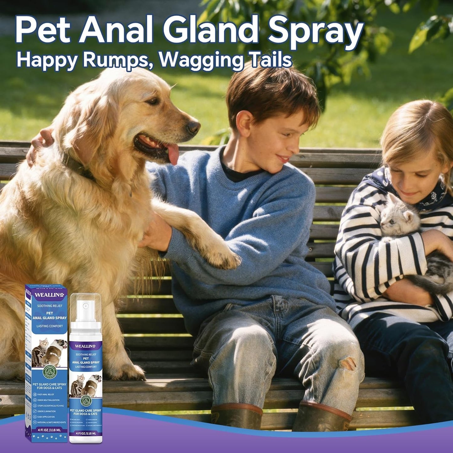 Dog Anal Gland Spray Relief Anti Itch Odor Control Safe Cats 4oz