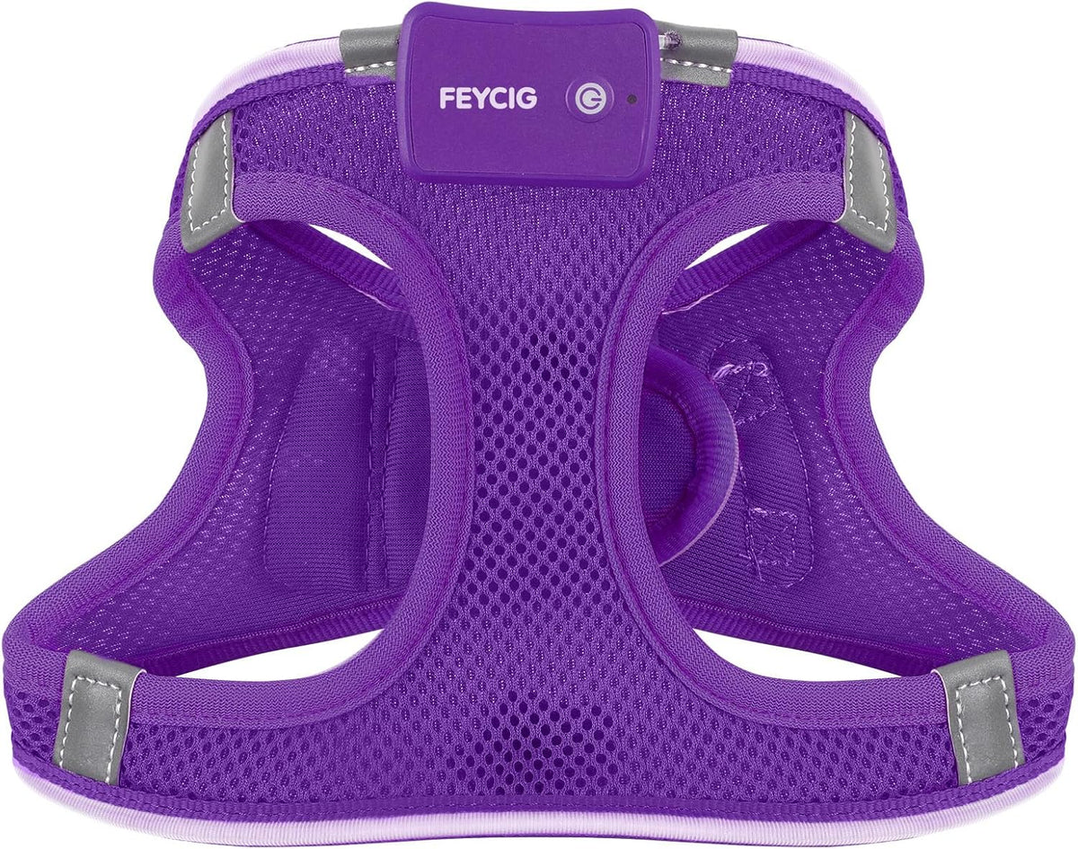 LED Light-Up Dog Harness – Rechargeable, XS–L, 6 Colors