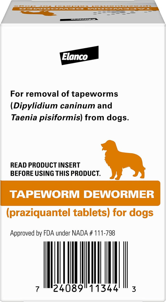 Tapeworm Dewormer for Dogs, Praziquantel 34 mg Tablets, 5 Count