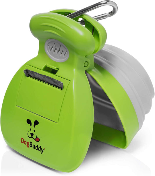 Portable Dog Pooper Scooper with Bag Holder & Leash Clip for Walks Kiwi Medium