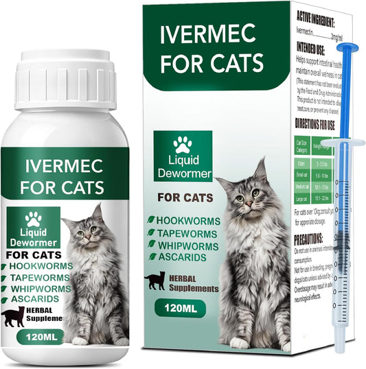 Cat Dewormer Liquid Broad Spectrum Tapeworm Roundworm Hookworm 120ml Default Title