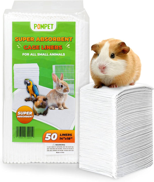 Guinea Pig Cage Liners Disposable 50 Pack Absorbent Small Pet Pads 14x18 Default Title