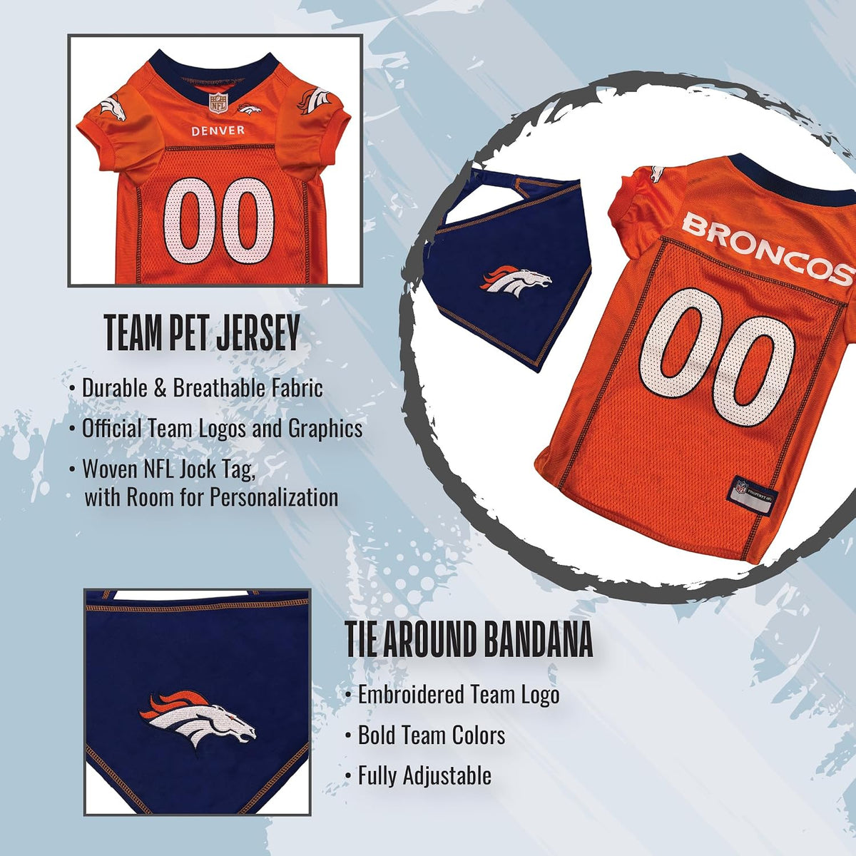 NFL Dog Jersey & Tie Bandana Set Official Pet Apparel All Teams