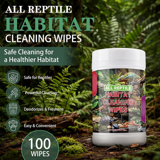 Reptile Habitat Cleaning Wipes – 2 Pack, 200 Count