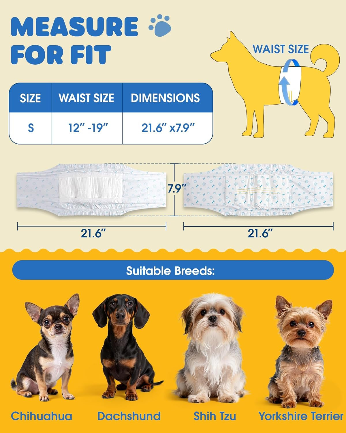 Male Dog Diapers 96 Count Small Belly Bands Leakproof Absorbent Wraps